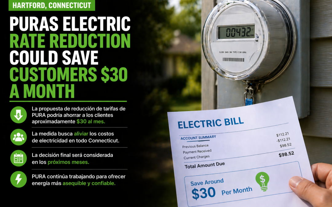 Posible reducción en tarifas eléctricas podría ahorrar hasta $30 mensuales en Connecticut