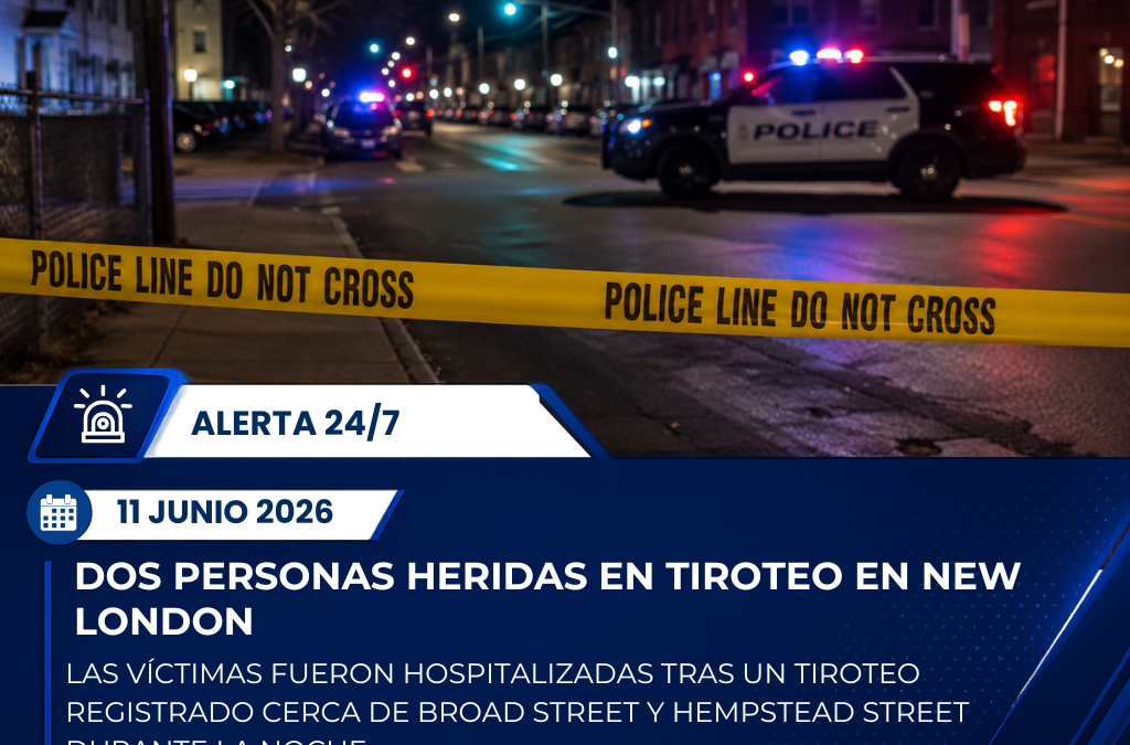 Dos personas resultan heridas tras tiroteo en New London