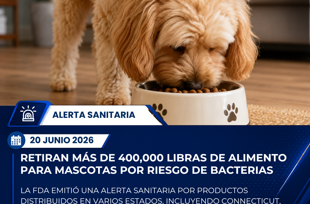 FDA alerta sobre retiro masivo de alimento para mascotas por riesgo de Listeria y Salmonella