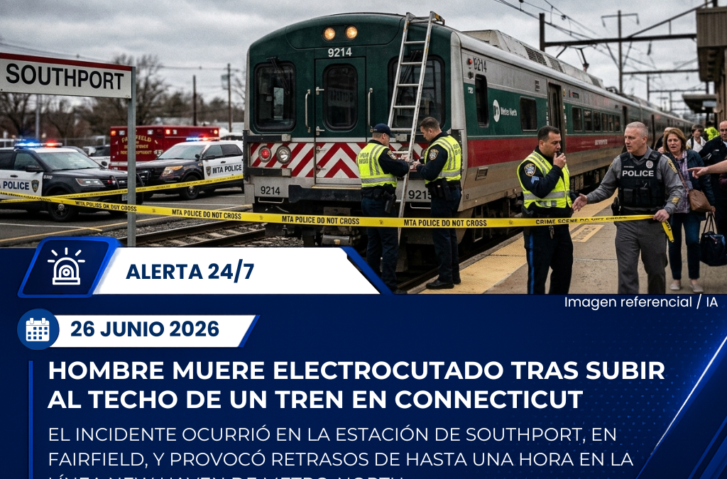Hombre fallece electrocutado tras subir al techo de un tren de Metro-North en Fairfield