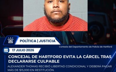 Concejal de Hartford recibe libertad condicional tras declararse culpable por malversación de fondos
