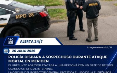 Investigan tiroteo policial en Meriden tras ataque mortal con un bate de béisbol