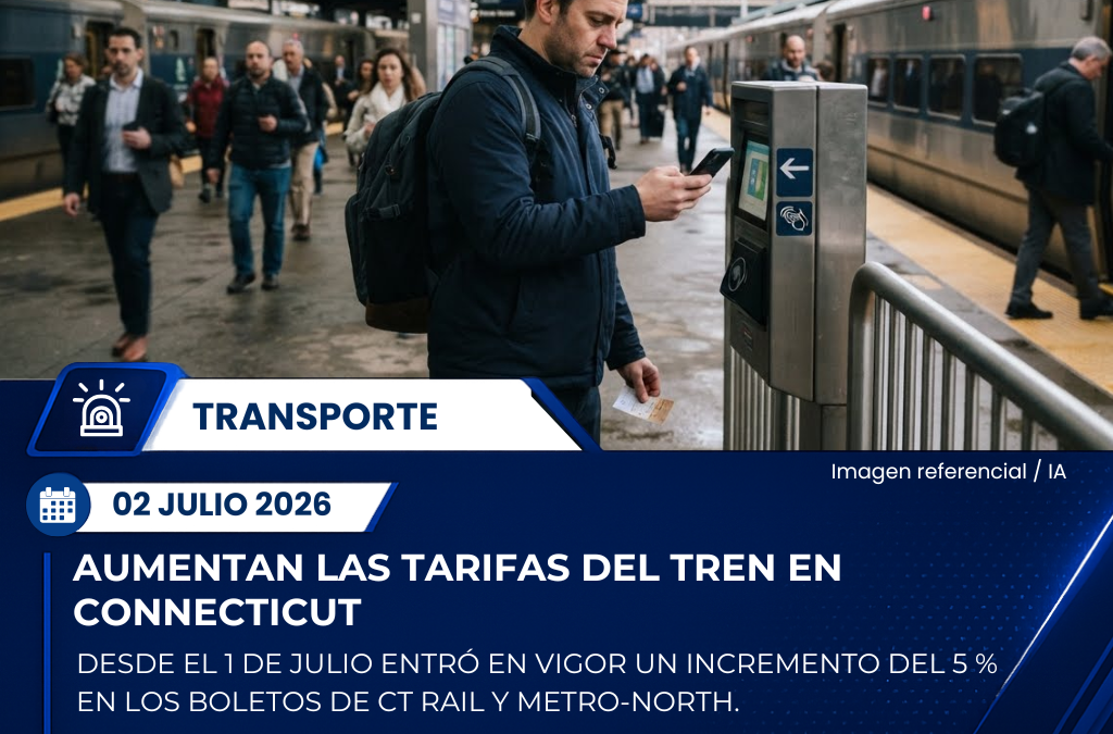 Entra en vigor aumento del 5 % en las tarifas de trenes en Connecticut