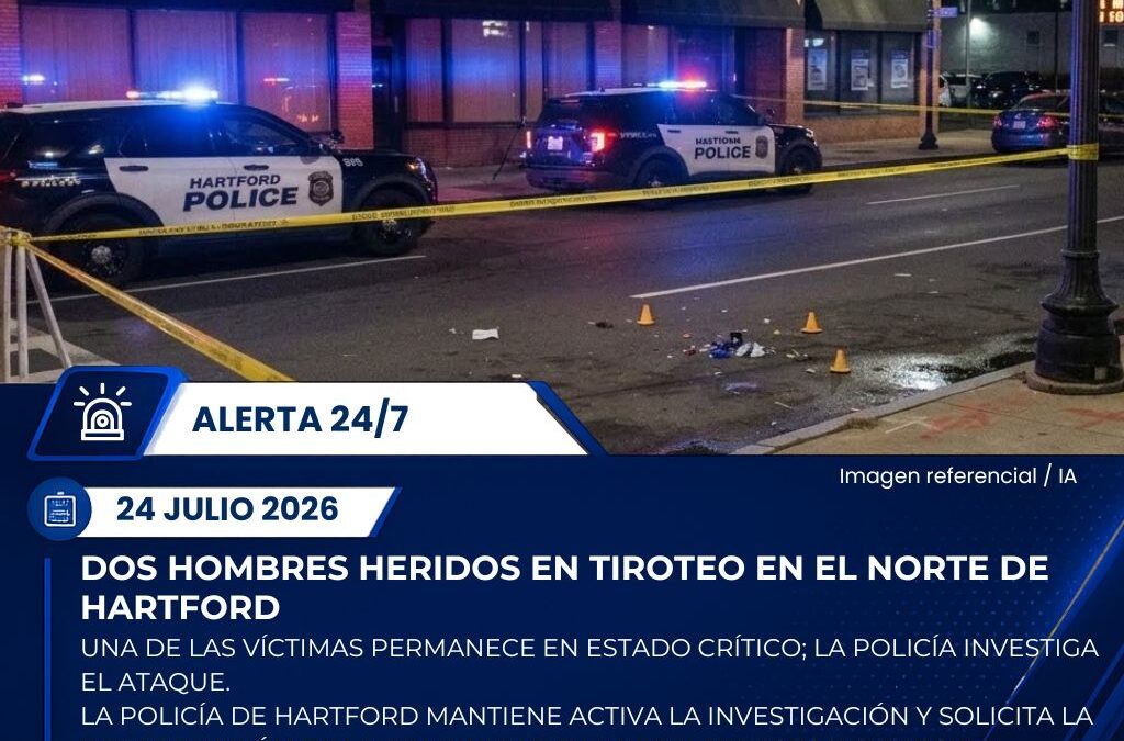 Dos hombres resultan gravemente heridos tras tiroteo en el norte de Hartford
