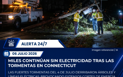 Miles de hogares permanecen sin electricidad en Connecticut tras las tormentas del 4 de julio