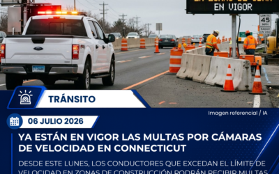 Entran en vigor las multas por cámaras de velocidad en zonas de construcción de Connecticut