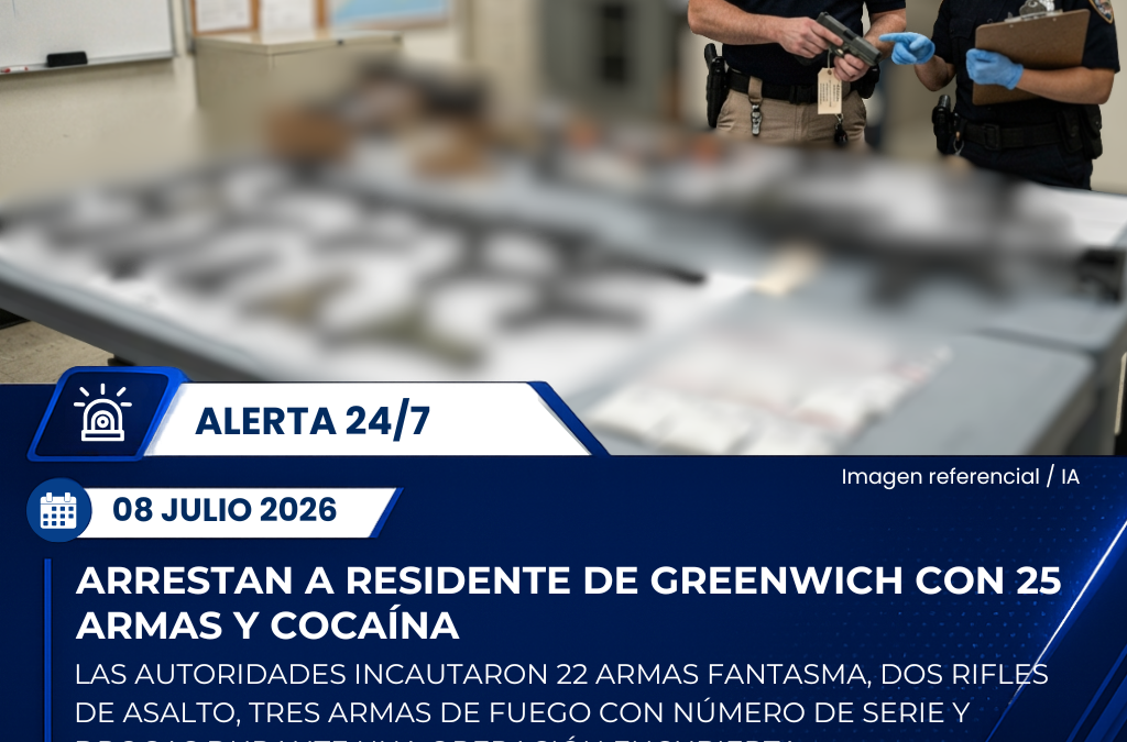 Arrestan a residente de Greenwich con arsenal de armas y cocaína durante operación encubierta en Nueva York